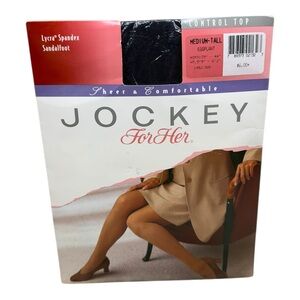 1994 JOCKEY FOR HER CONTROL TOP PANTYHOSE Sheer & Comfortable Med-Tall Eggplant